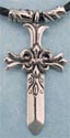 Fleur de lis is the typical French noble symbol. Our beautiful sword pendant comes with the fleur de lis at the center of the cross. Our fleur de lis pendant combines a wide medieval sword with fleur de lis crest creating incredible effect. The pendant is 2-1/4 inches in height.
