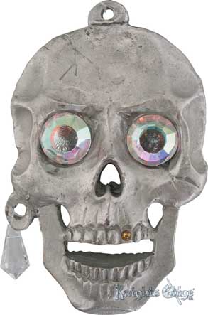 Jeweled Pewter Skull Sun Catcher