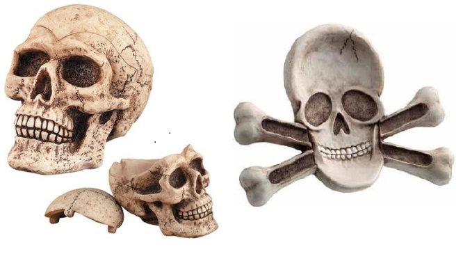 If you or someone you know loves skulls or pirate items, then take advantage of this special offer!  Buy our SKULL AND BONES GIFT SET and SAVE!!!!!  Set includes: 1- Skull trinket keeper/ashtray and 1-Skull & Crossbones ashtray ($38.97 cost when purchased separately) Each item is packed in its own box so you can give as a gift set, keep a favorite item for yourself and gift the other (we won’t tell) or just treat yourself with both! You will be happy knowing that you have saved $10 off the price of buying both pieces separately too! So hurry before this offer disappears! SKULL AND BONES GIFT SET  #5177 $ 28.97