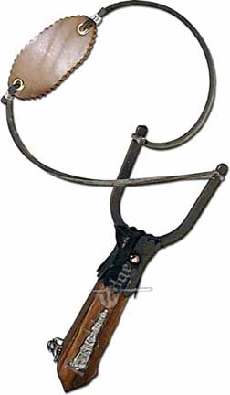Buy Wood Slingshots - the ancient weapon of defense and sport was used throughout the centuries from Rome, and Greece to Medieval Europe. This slingshot is 9-1/2" long and made in Italy. Take aim!