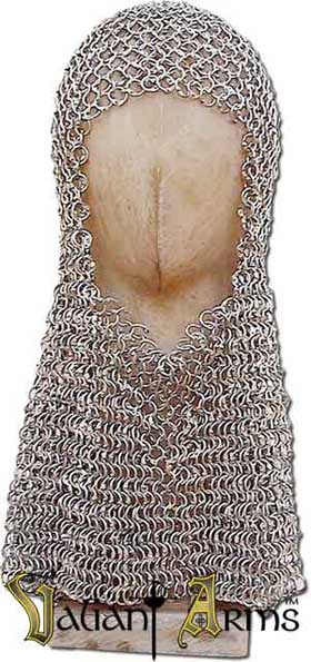 Chainmail Coif Riveted Flat Steel